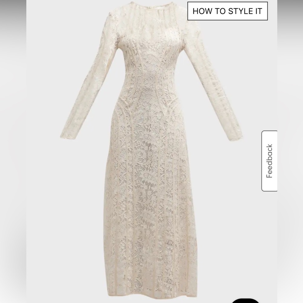 Zimmermann Devi Lace Long-Sleeve Midi Dress - Picture 2 of 8